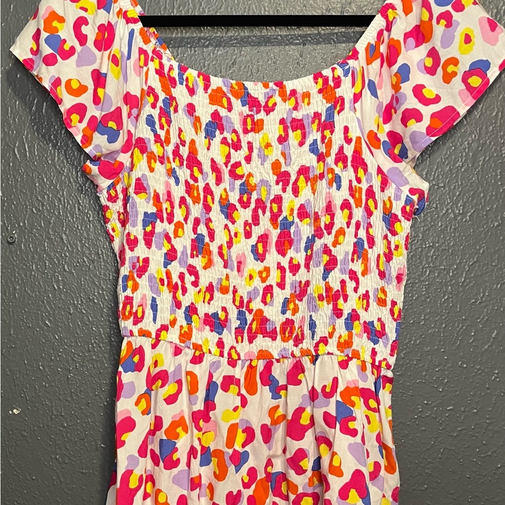 Emily Wonder NWT Colorful Cheetah Print Women's Off The Shoulder Blouse
